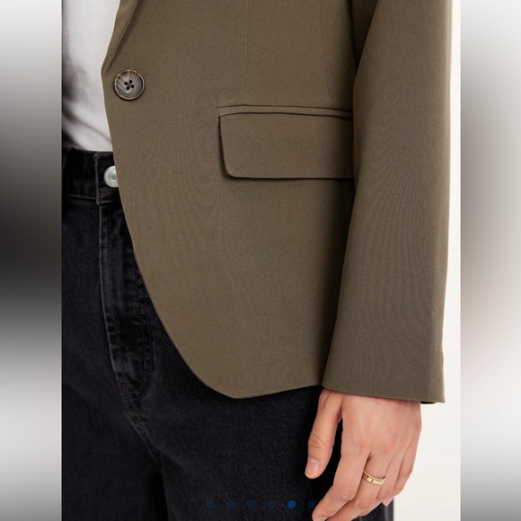 Old Navy Olive Green Taylor Fitted Suit Blazer - Picture 4 of 12